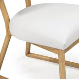 Bobbie Cream Performance Vegan Leather and Grey Vegan Shearling Dining Chair