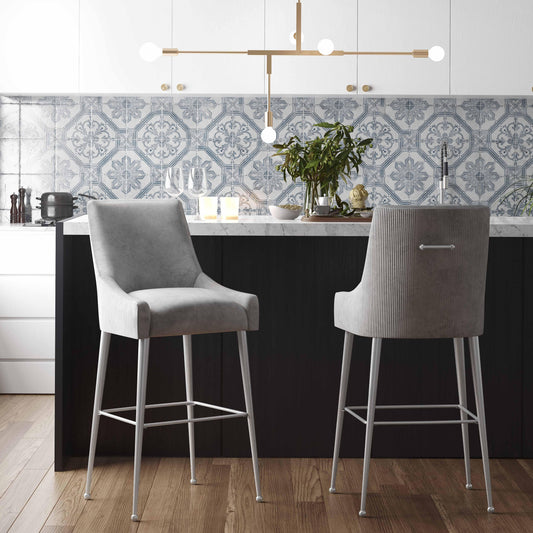 Beatrix Pleated Performance Velvet Stool
