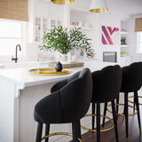 Myla Performance Velvet Swivel Stool