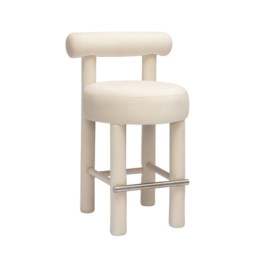 Carmel Cream Performance Velvet Counter Stool