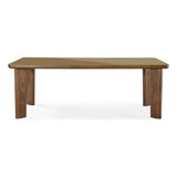 Oani  83" Walnut and Glass Rectangular Dining Table