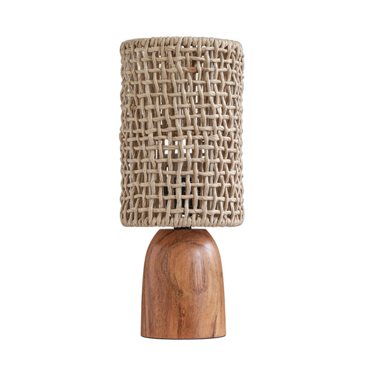 Kombu Natural Raffia and Wood Small Table Lamp