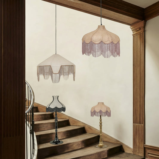 Buchanan Fabric Fringed Angled Pendant Light