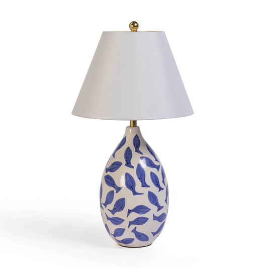 Sardine White & Blue Ceramic Table Lamp