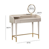 Penelope 45" Vegan Leather Wrapped Vanity Desk With Drawer