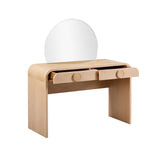 Moonrise 48 Natural Ash 2-Drawer Vanity Desk with Mirror
