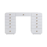 Hollywood 56" White Desk with Vanity Mirror