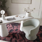 Kristen Upcycled Contract-Grade Chenille Rolling Desk Chair
