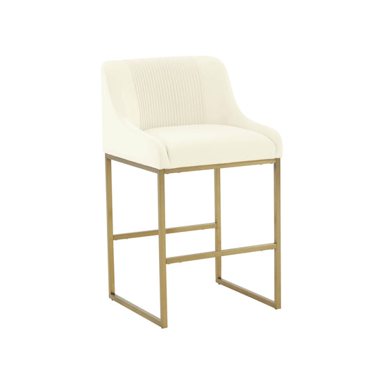 Lisa Pleated Performance Velvet Counter Stool by Inspire Me! Home Decor