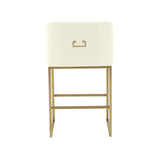 Lisa Pleated Performance Velvet Counter Stool by Inspire Me! Home Decor