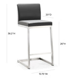 Parma Performance Vegan Leather Counter Stool - Set of 2