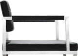 Director Performance Vegan Leather Stool with Silver Base