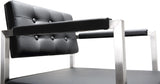 Director Performance Vegan Leather Stool with Silver Base