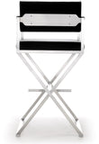 Director Performance Vegan Leather Stool with Silver Base