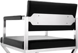 Director Performance Vegan Leather Stool with Silver Base