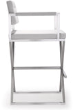 Director Performance Vegan Leather Stool with Silver Base