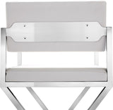 Director Performance Vegan Leather Stool with Silver Base