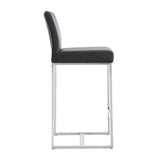 Denmark Performance Vegan Leather Stool with Silver Base - Set of 2
