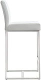 Denmark Performance Vegan Leather Stool with Silver Base - Set of 2