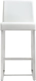Denmark Performance Vegan Leather Stool with Silver Base - Set of 2
