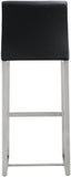 Denmark Performance Vegan Leather Stool with Silver Base - Set of 2