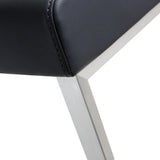 Denmark Performance Vegan Leather Stool with Silver Base - Set of 2