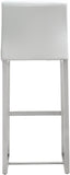 Denmark Performance Vegan Leather Stool with Silver Base - Set of 2