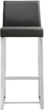 Denmark Performance Vegan Leather Stool with Silver Base - Set of 2