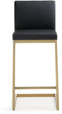 Parma Performance Vegan Leather and Gold Stainless Steel Counter Stool - Set of 2