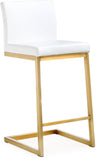Parma Performance Vegan Leather and Gold Stainless Steel Counter Stool - Set of 2