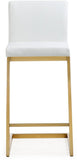 Parma Performance Vegan Leather and Gold Stainless Steel Counter Stool - Set of 2