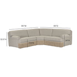 Yvette 3-Piece Warm Grey Performance Boucle L-Sectional