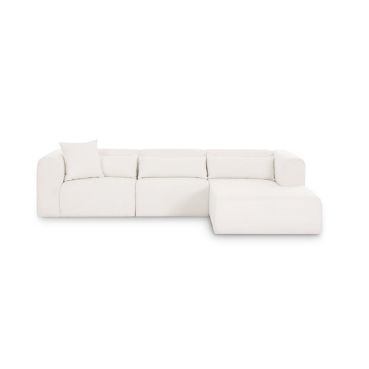 Tarra 3-Piece Cream Performance Chenille Modular Sectional