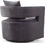 Kennedy Performance Velvet Swivel Accent Chair