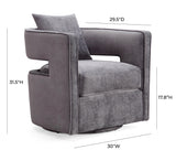 Kennedy Performance Velvet Swivel Accent Chair