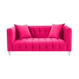 Bea 66" Hot Pink Performance Velvet Loveseat