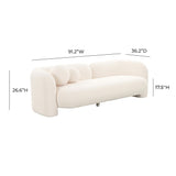 Amelie 91" Contract-Grade Faux Fur Sofa