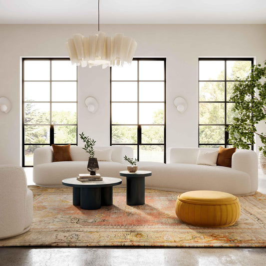 Fickle 3-Piece Cream Performance Boucle Modular Sectional