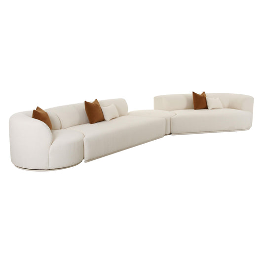 Fickle 4-Piece Cream Performance Boucle Modular Sectional