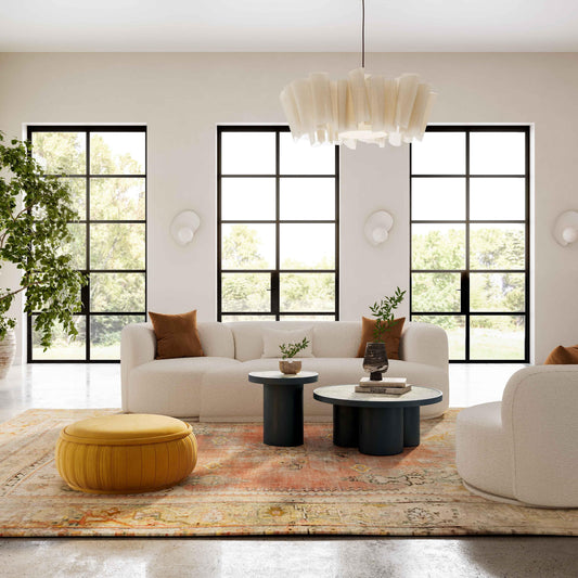 Fickle Cream Performance Boucle 2-Piece Modular Sofa