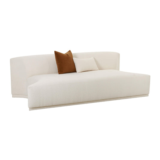 Fickle 84" Cream Performance Boucle Modular Armless Loveseat