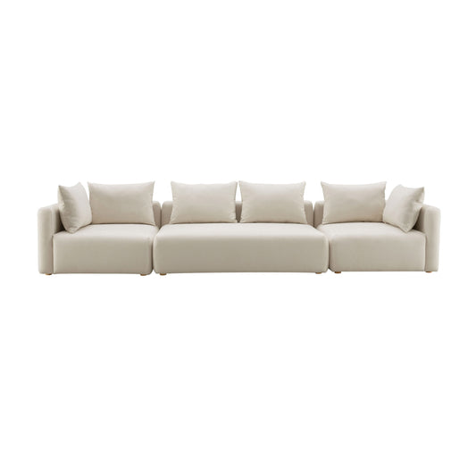 Hangover 145" Cream Performance Linen Long Sofa
