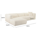 Tarra 3-Piece Fluffy Oversized Performance Corduroy Modular L-Shaped Sectional