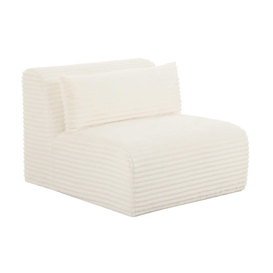 Tarra Fluffy Oversized Performance Corduroy Modular Armless Chair
