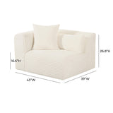 Tarra Fluffy Oversized Performance Corduroy Modular Corner Chair