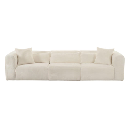 Tarra 118" Fluffy Oversized Performance Corduroy Modular Sofa