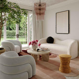 Leonie 84" Beige Faux Shearling Sofa