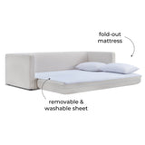 Ryan 91" Cream Upcycled Performance Linen Sleeper Sofa