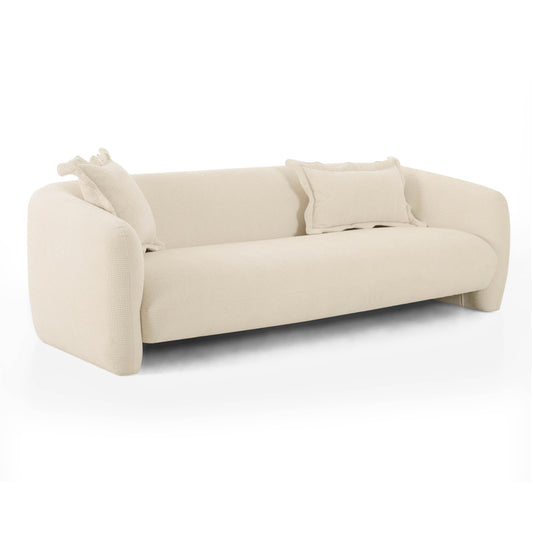 Lou 91" Sandstone Textured Performance Fabric Sofa