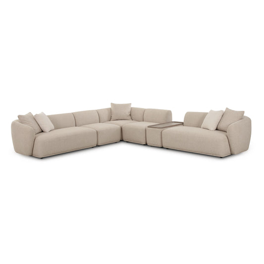 Sylvie 6-Piece Cream Performance Boucle Large Sectional
